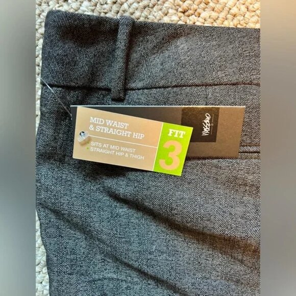 NWT Mossimo Stretch Charcoal Gray Herringbone Trousers Size 18 - Picture 4 of 5